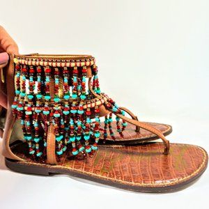 Sam Edelman Beaded Gladiator Sandals 7.5